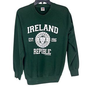Irish Republic Dark Green Fleece Fruit Of The Loom Fleece Sweatshirt Size S